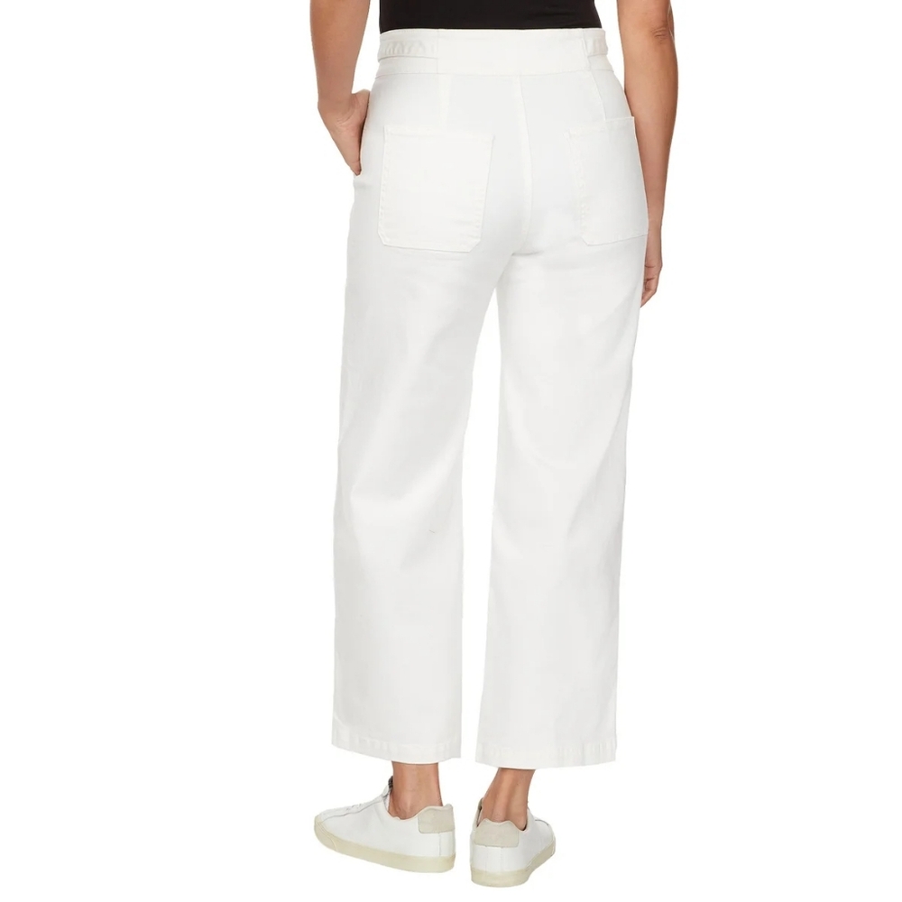 Hudson Women’s Cream White Wide Leg Belted Jean, Size 6/28 - Picture 3 of 6